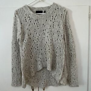 Line Knitwear S/P Grey Sweater High-Low Cut
